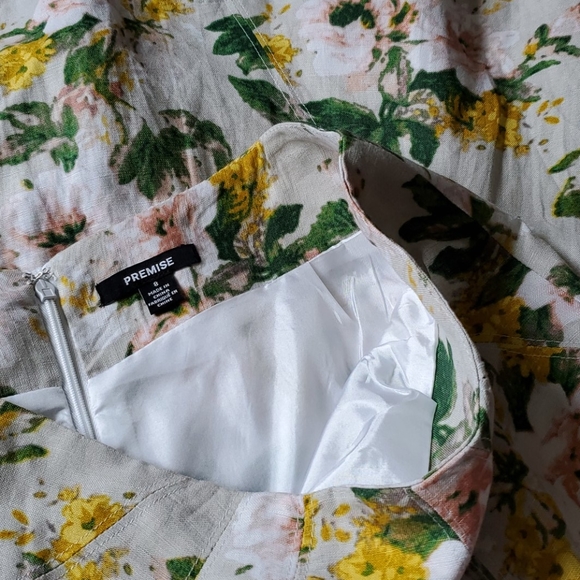 NWOT Floral linen flare skirt sz 8 - Picture 4 of 5